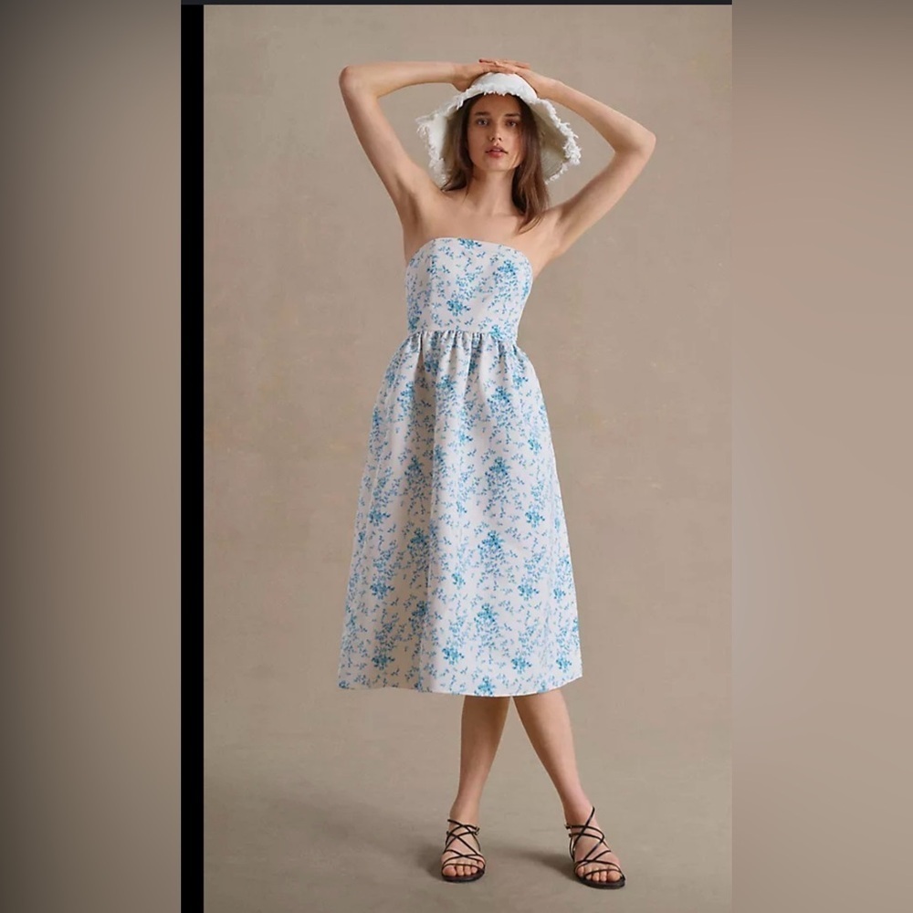 Sachin & Babi Blaine Strapless Taffeta Midi Dress